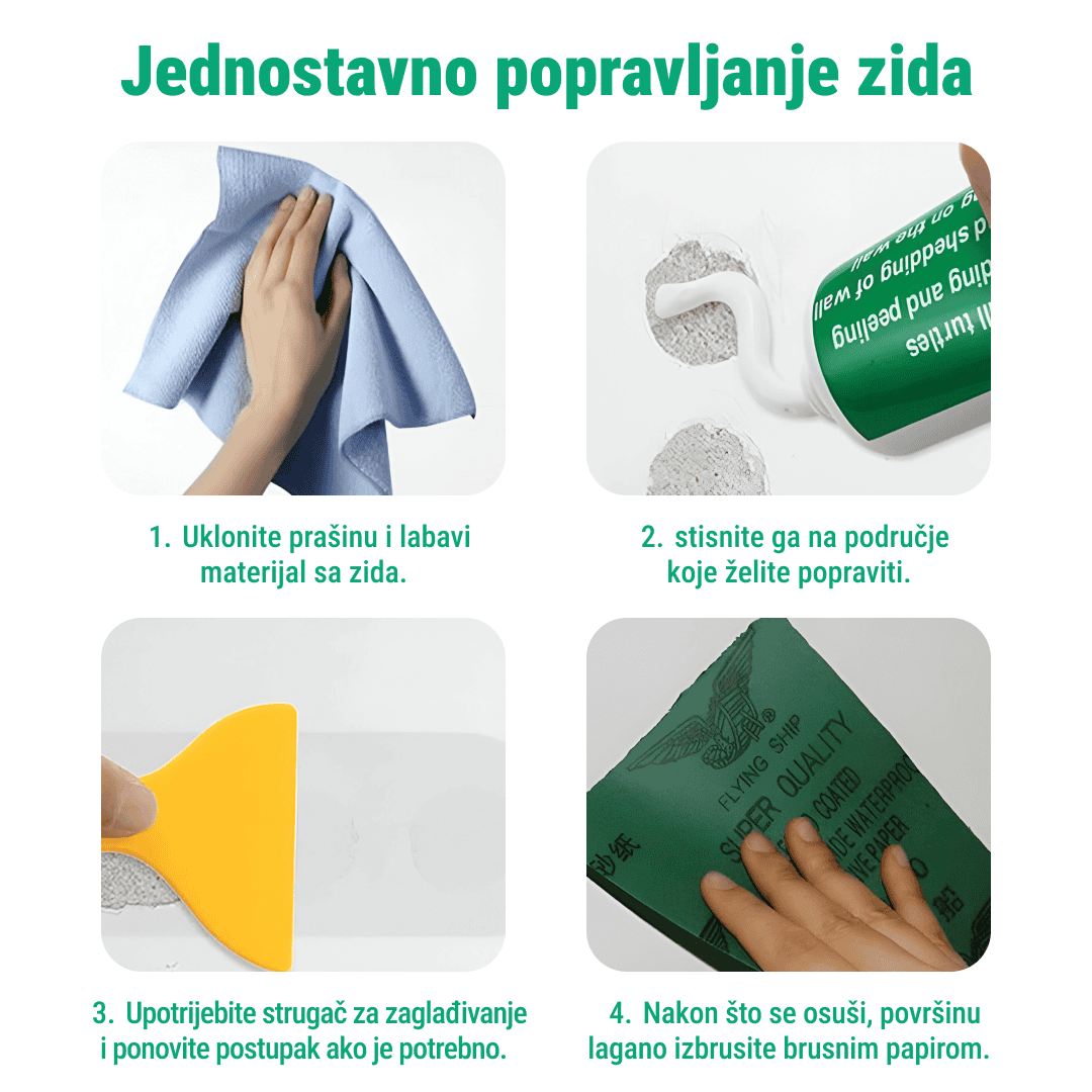 WALLMENDR® – Kit za popravak zidova i prekrivanje mrlja (1+1 GRATIS) - Slika 4
