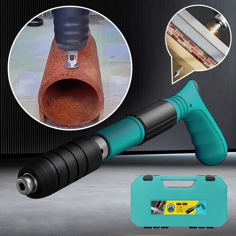 RHINOFIX Rivetslammer PRO – opružni alat za zabijanje čavala u beton i čelik + BESPLATNA kutija i 50 čavala