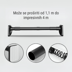 Alternative view of POWERPOLE – univerzalna teleskopska šipka bez bušenja za vješanje i pohranu (110–400 cm)