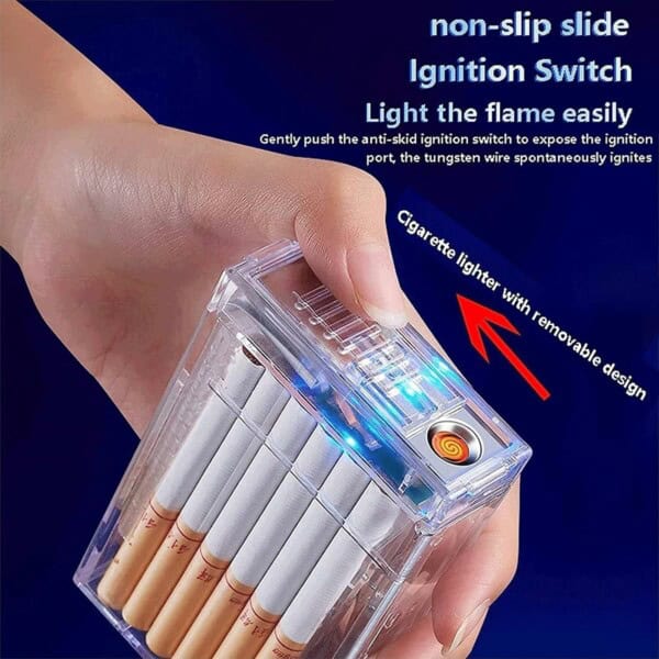 AKRILNA KUTIJA ZA CIGARETE S ELEKTRIČNIM UPALJAČEM LIGHTERCASE™ - Slika 7