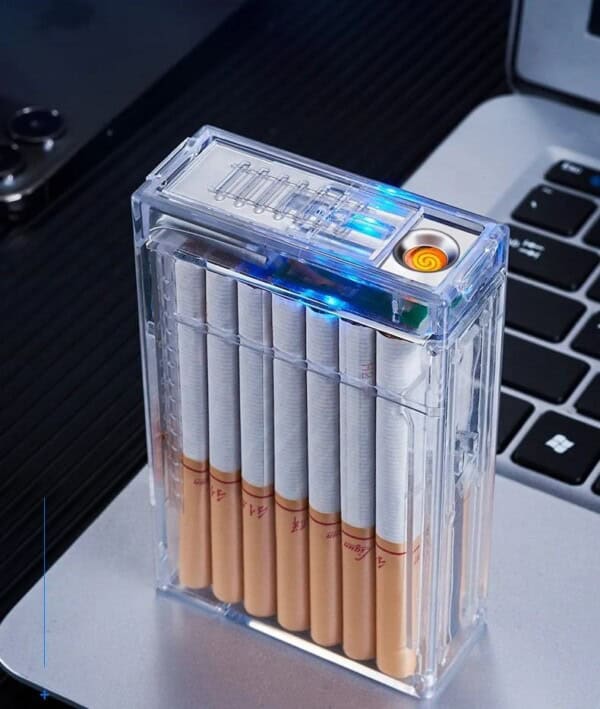 AKRILNA KUTIJA ZA CIGARETE S ELEKTRIČNIM UPALJAČEM LIGHTERCASE™ - Slika 9