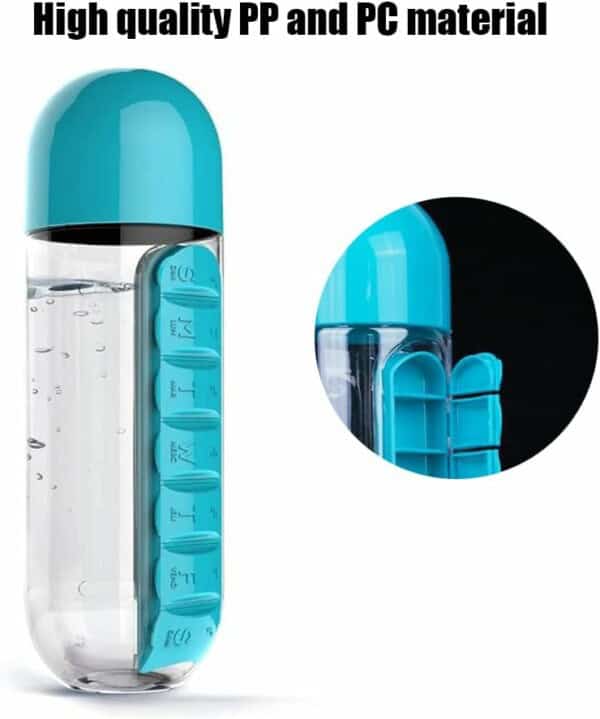 BOČICA ZA VODU S KUTIJOM ZA TABLETE 600 ML PILLFLASK™ - Slika 6