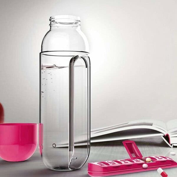 BOČICA ZA VODU S KUTIJOM ZA TABLETE 600 ML PILLFLASK™ - Slika 9