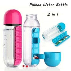 BOČICA ZA VODU S KUTIJOM ZA TABLETE 600 ML PILLFLASK™