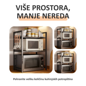 Alternative view of MicroRack – Raztegljiva kuhinjska polica koja štedi prostor za mikrovalnu, air fryer i više