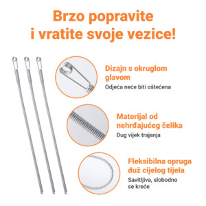 Alternative view of GARMENTFIX™ FLEKSIBILNA IGLE OD NEHRĐAJUĆEG ČELIKA – 3 KOMADA