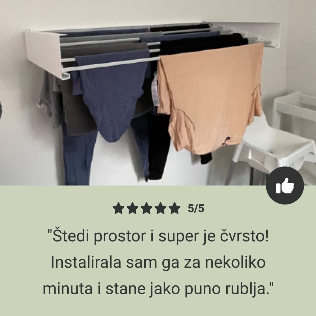 NINJARACK – sklopiva zidna sušilica za rublje koja štedi prostor - Slika 7